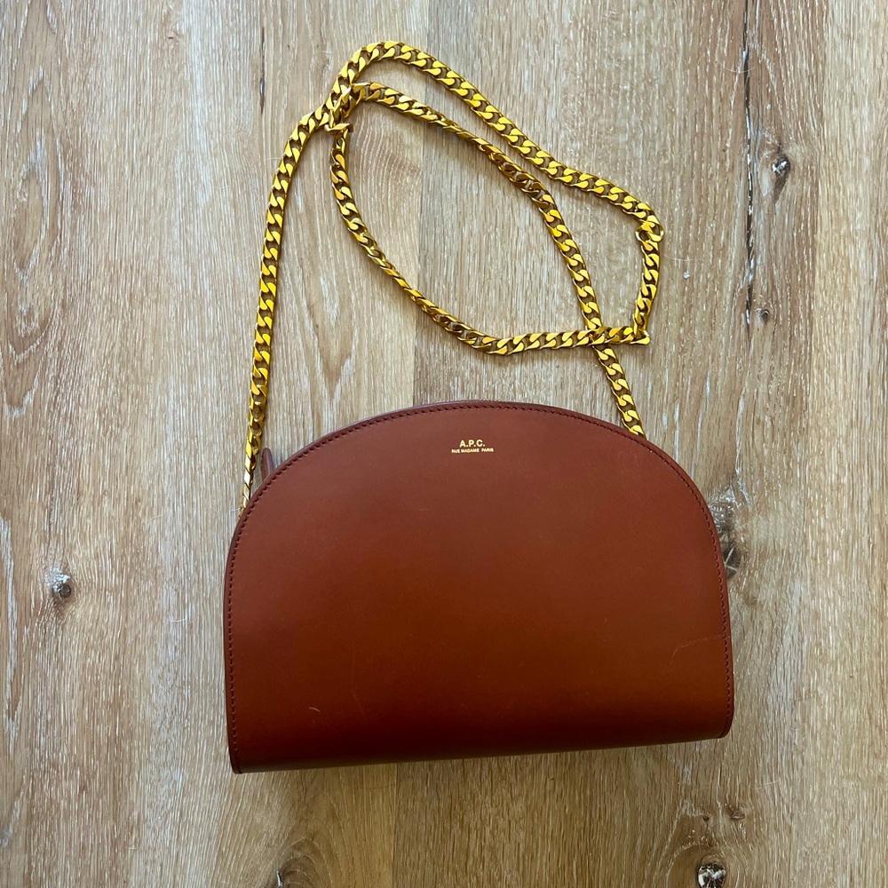 APC Demi Lune Bag w Chain Strap EUC